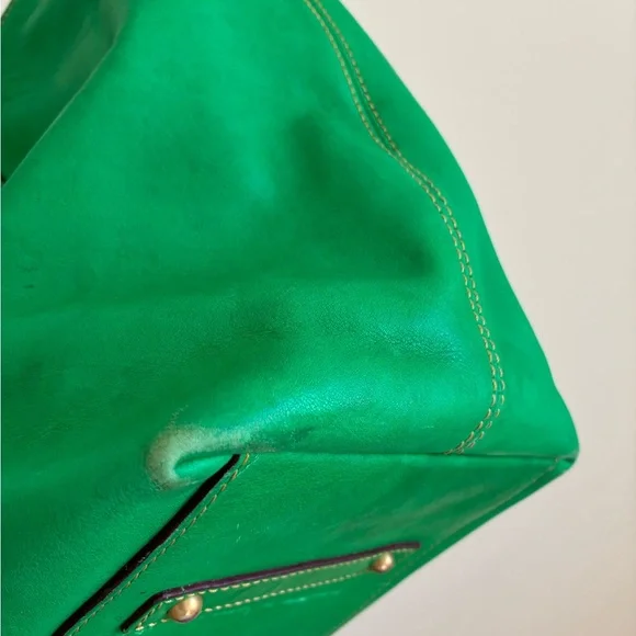 Dooney and Bourke Green Italian Leather Florentine Russel Tote - Picture 6 of 16